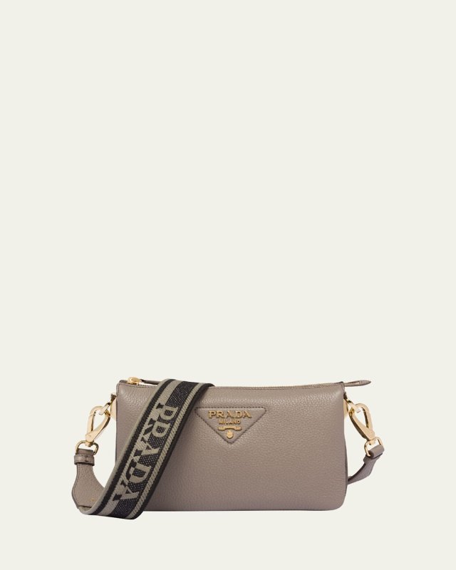 Daino Zip Leather Crossbody Bag